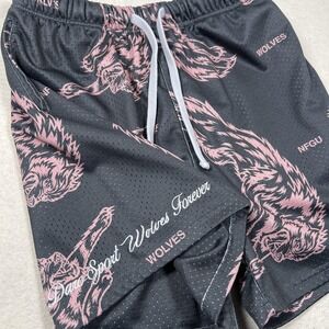 Darc Sport Wolves Forever Shorts Mens M Black Pink Mesh Athletic Limited /1000